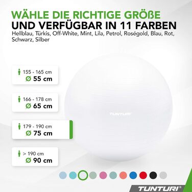 Фітбол Tunturi Anti Burst 65 см з насосом, червоний, для йоги, пілатесу та вагітних, до 220 кг, з тренувальним додатком
