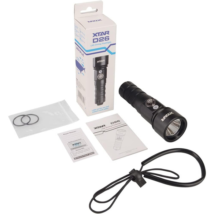 Ліхтар Xtar D26 для підводної фотографії, 1100 Lm, водонепроникний до 100 м, з бічним перемикачем