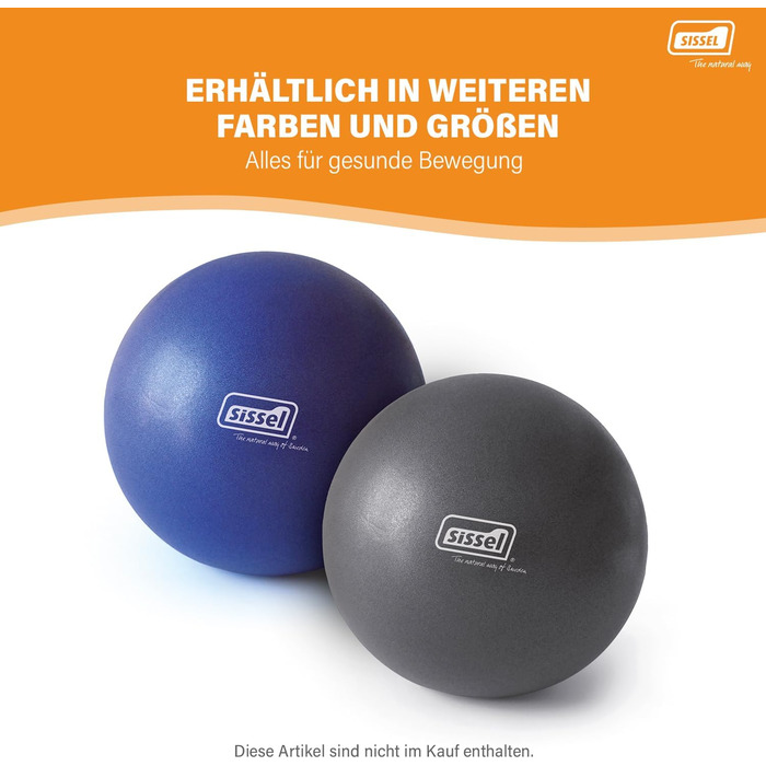 М'яч для пілатесу SISSEL Soft Ball 22 см, антрацит | Без фталату та латексу | Для розслаблення та зміцнення м'язів | Витримує до 155 кг | З інструкцією