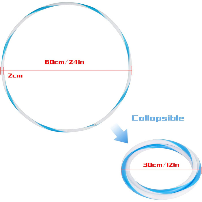 LED Хулахуп для дорослих, 10 кольорів, стробоскоп, фітнес, танці, схуднення, світиться, 60 см, синій