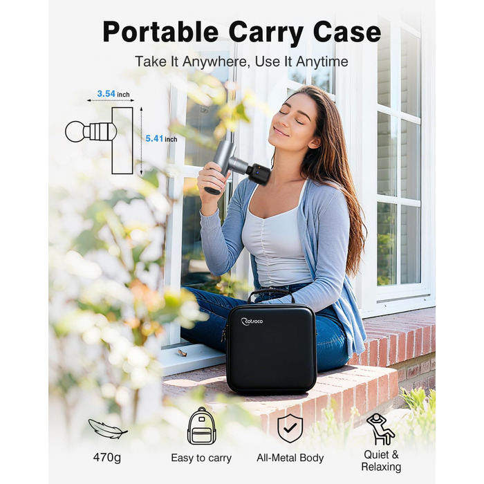 Масажер для м'язів Cotsoco з підігрівом та охолодженням, перкусійна масажна пістолета, глибоке розслаблення м'язів, портативний, сірий