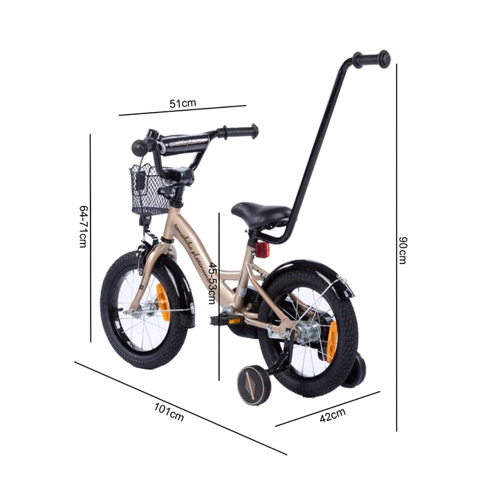 Дитячий велосипед Tomabike Platinum Gold 2025, колеса 14