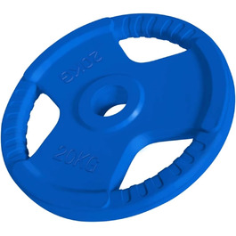Диски для штанги GORILLA SPORTS 50 мм з ручками, гумові, 1,25–25 кг, набір 30 кг — олімпійські млинці для штанги, фітнес-ваги