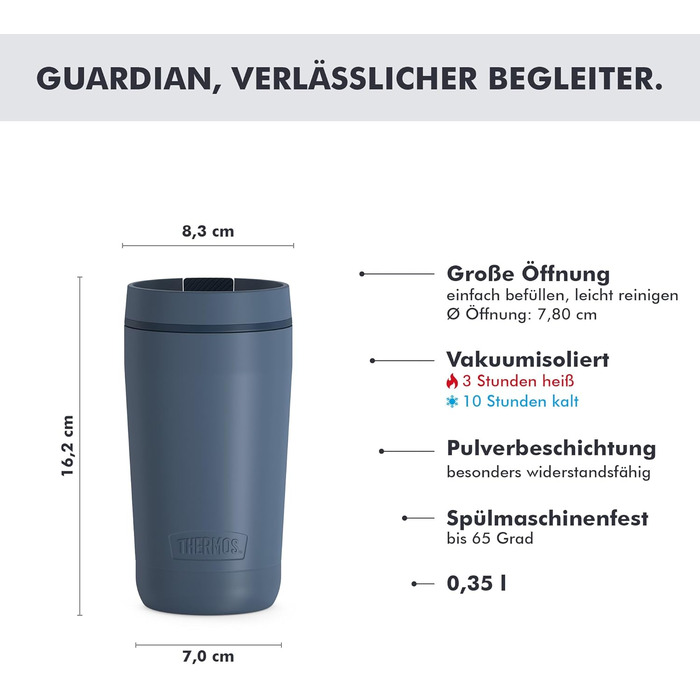 Термос нержавіючий Thermos Stainless King 0,47л червоний для напоїв - термокружка для кави, герметичний, для чаю, BPA-free