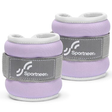 Утяжелители для рук и ног Sportneer 3кг (пара) фиолетовые - манжеты для фитнеса, бега, силовых тренировок