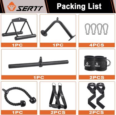 Адаптер для кабельної машини SERTT, насадка для LAT Pulldown, аксесуари для силових тренувань та домашнього спортзалу