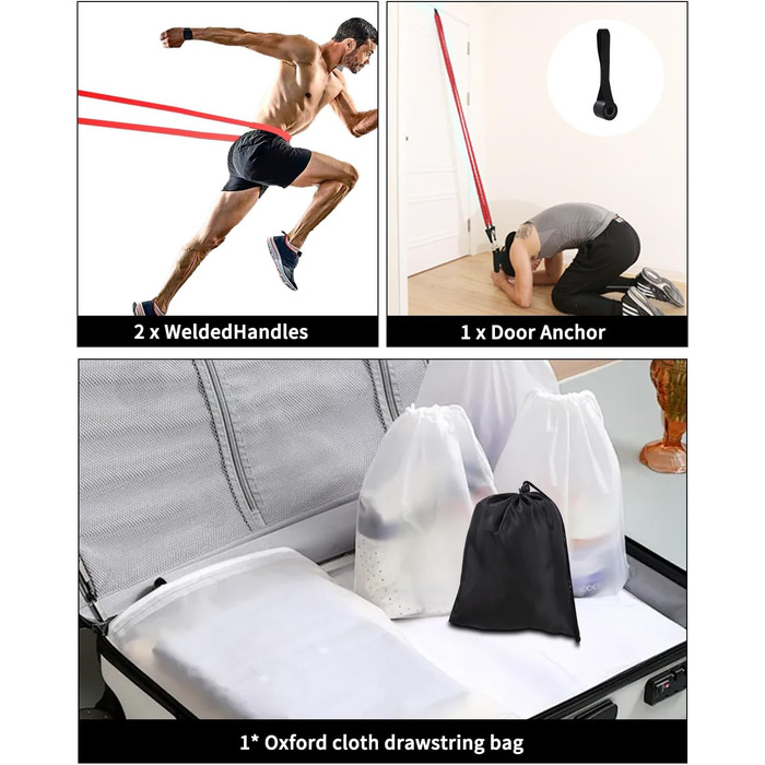 Набір еластичних стрічок FAOKZE для фітнесу, йоги та силових тренувань (5 шт. різних кольорів)