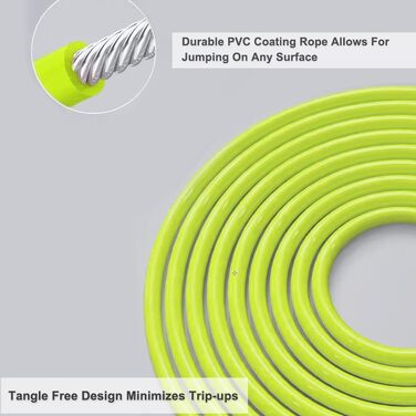 Важкий скакалка Hererope для фітнесу, 0,6 кг, лимонний колір, довжина 9'0