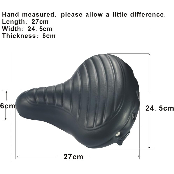 UPANBIKE Сідло для велосипеда Superweich: комфортне шкіряне з амортизацією та розширеним федеральним подушками (чорне)