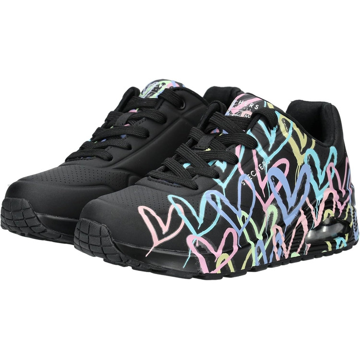 Кросівки жіночі Skechers UNO-Bright Air (36.5 EU) чорно-фіолетово-бірюзові Durabuck/Mesh