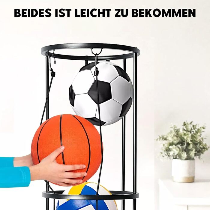 Стійка для м'ячів з колесами, настінна, 3-ярусна: для баскетболу, футболу, волейболу