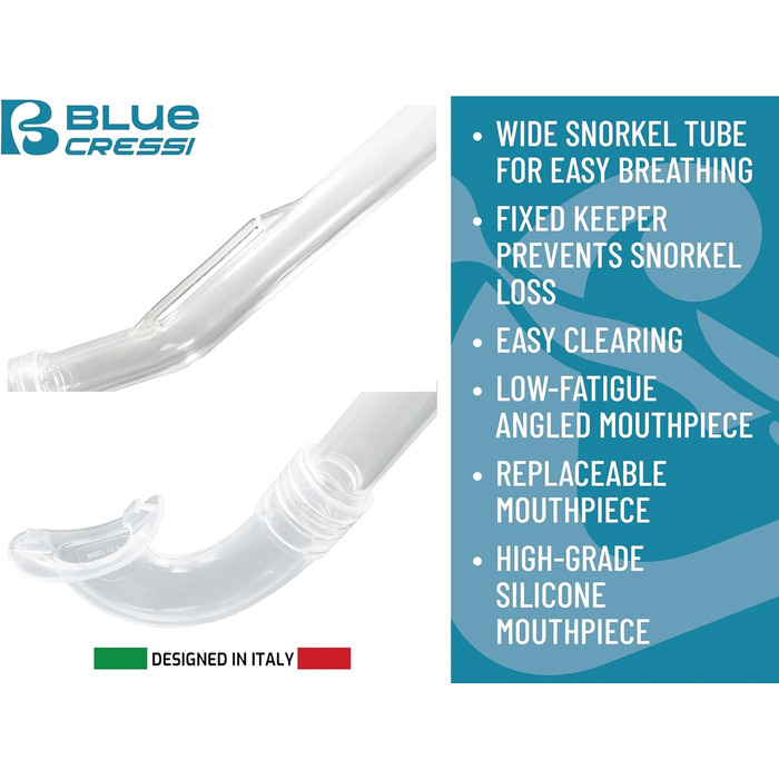 CRESSI Seashell Seekers: Дитячий набір для снорклінгу (маска, трубка, короткі ласти) S/M (2-7 років) Blau/Wassergrün
