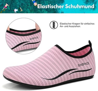 Шкарпетки для плавання Sixspace: шкарпетки для води для жінок та чоловіків, шкарпетки для пляжу, шкарпетки для босоногих (рожевий, 41 EU)