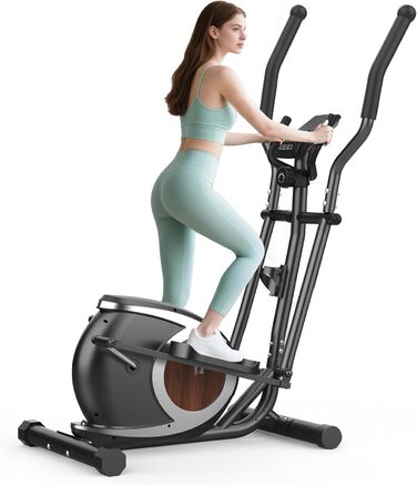 Еліптичний тренажер для дому Crosstrainer з магнітною системою, Bluetooth, LCD-монітором, 16 рівнів опору, чорний