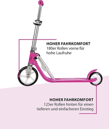 Дитячий самокат HUDORA Little BigWheel, алюмінієвий, для дітей від 3 років, складаний, регульований, великі колеса, до 100 кг