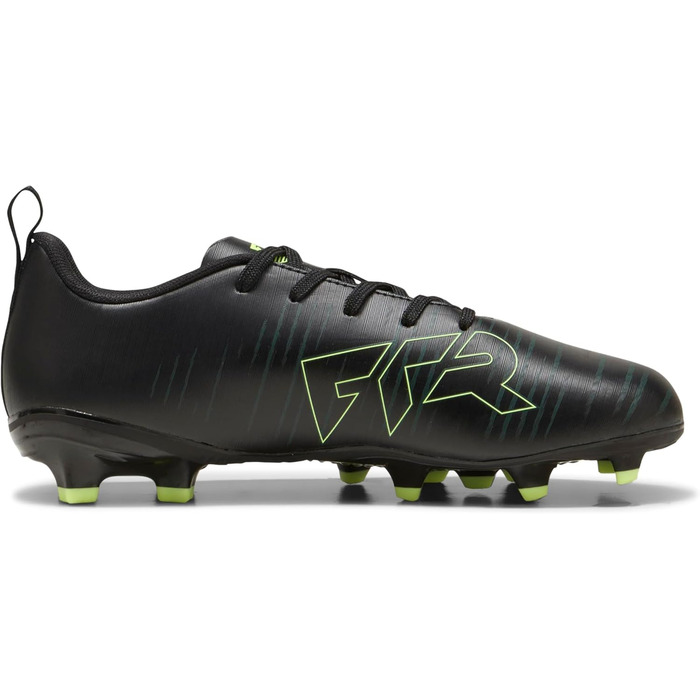 Дитячі футбольні бутси PUMA Future 8 Play FG/AG для дітей, біло-чорно-червоні (38.5 EU), Puma Black Fizzy Light Green Terrain