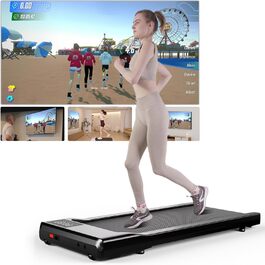 Бігова доріжка Superun Walking Pad для дому, до 159 кг, з додатком, під стіл, з тренуванням та мультиплеєрною трасою, чорна, 100 см
