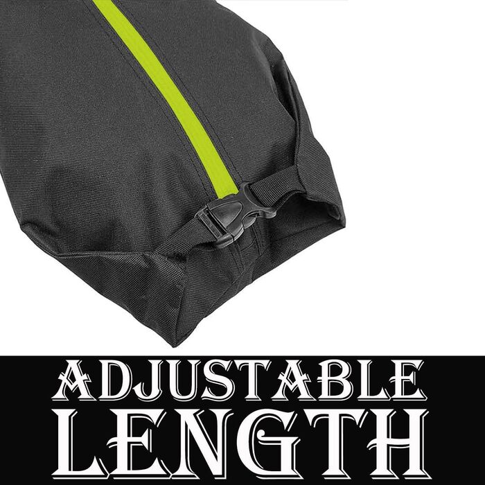 Сумка для лиж MOPHOEXII MOOCY: для перевезення ліж в авіаперельотах, підходить для лиж до 200 см, чорна з зеленим кантом