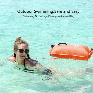 Надувна плавуча рятувальна подушка Naturehike 18L, водонепроникний мішок для плавання, пляжна сумка з регульованим поясом, помаранчевий
