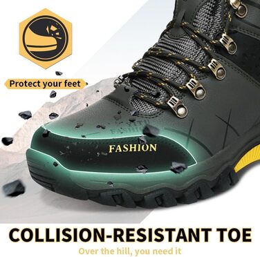 Чоловічі трекінгові черевики Littleplum, водонепроникні, дихаючі, з підкладкою, антиковзаюча підошва, високий верх, спортивні, зелені, 43 EU