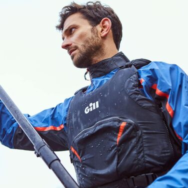 Рятувальний жилет Gill Pro Racer Side Zip 50N для каякінгу, вітрильного спорту та водних видів спорту, унісекс, чорний/помаранчевий