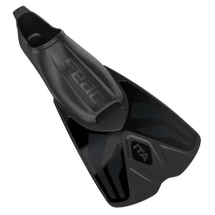 SEAC ITA: Короткі ласти для плавання та снорклінгу, чорні, 42/43 – Легкі та потужні для дорослих та дітей