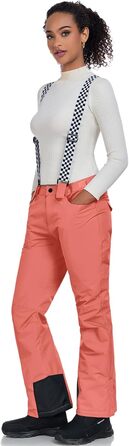 Жіночі гірськолижні штани ALOGO з мембраною, непромокаючі, теплі, для катання на сноуборді та лижах, знімні лямки, знімний снігозахист, для активного відпочинку на зиму, Orange, XS