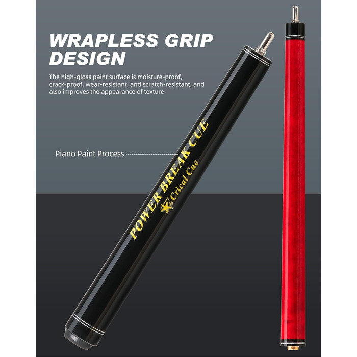 Професійна більярдна/пулова кий Crival Heavy Hitter Jump-Break-Queue, 3-частини, 137.2 см, з кленова дерева, з наконечником 13.2 мм