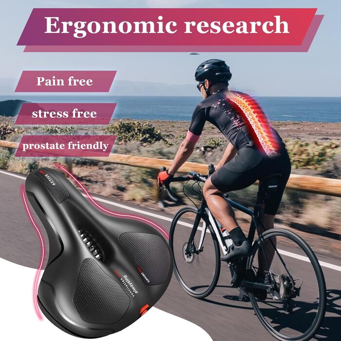 Зручний велосипедний сідло для жінок та чоловіків з гелевою вставкою та водонепроникним чохлом