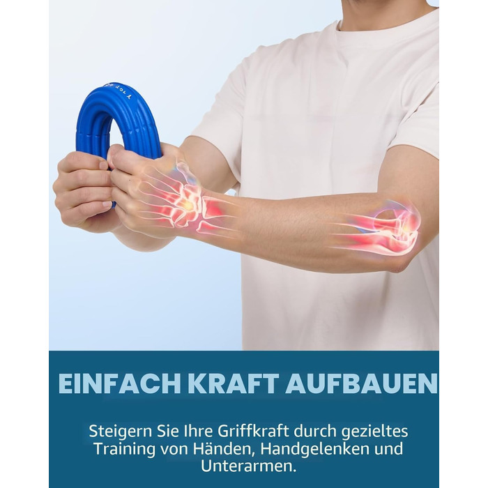 Fitense Flex Therapie Bar Kit: Набір для реабілітації та зміцнення кистей рук (блакитний, чорний, жовтий, сірий)