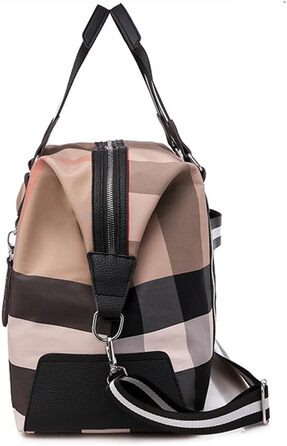 Дорожня спортивна сумка для жінок GMY Bag, велика, з відділенням для вологих речей, картатий візерунок, 48x20x33 см, 32 л, червона – ручна поклажа, фітнес, уікенд