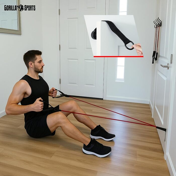 Набір для пілатесу GORILLA SPORTS® з регульованою стійкою, еластичними стрічками та петлями для рук та ніг - для дому, фітнесу та силових тренувань