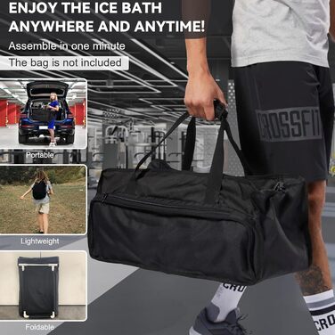 CalmMax XL 478L Овальна Ейсбад з Надувним Підголовником та Кришкою - Складна Ванна для Дорослих, 100 см, Ізольована Ейс-Тоне для Внутрішнього та Зовнішнього Використання, Кріотерапія для Спортсменів IB04