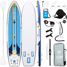 Надувна SUP-дошка Tuxedo Sailor з аксесуарами: регульоване весло, насос, рюкзак, плавник для сапбордингу