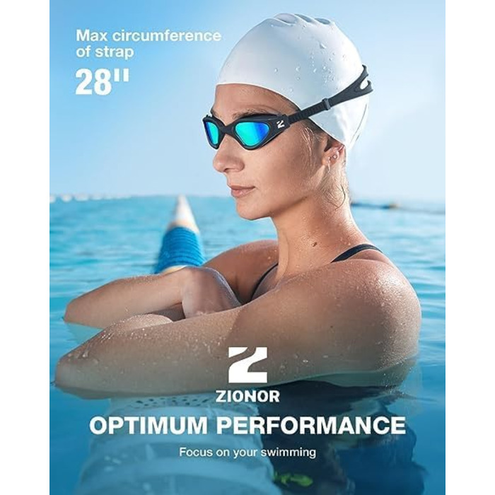 Окуляри для плавання ZIONOR G1 SE Anti-Fog для дорослих, чоловіків та жінок, чорно-золоті