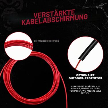 Професійний стрибковий канат Beast Gear 'Profi' для дорослих — Фітнес-скакалка для боксу, MMA, кардіо та схуднення (Indoor/Outdoor)