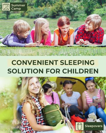 Сплячий мішок Ohuhu, компактний та ультралегкий (900г), літній, ковдровий, для дому та відпочинку на природі, кемпінгу, подорожей та фестивалів (зелений)