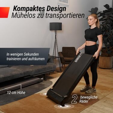 Unix Fit Smart Pad – компактний біговий килимок 2-в-1 для дому та офісу, 1-8.5 км/год, тихий мотор, цифрова панель та керування через додаток