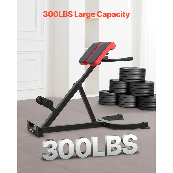 VEVOR римський стул для гіперекстензій, банк гіперекстензій, тренажер для пресу, фітнес-лавка для дому, 136 кг, регульований