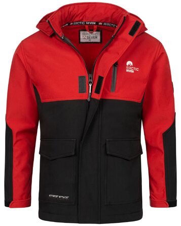 Чоловіча куртка Softshell Outdoor водовідливна функціональна вітрівка AS303, XL, червоно-чорна