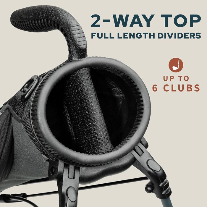 Гольф сумка Sunday Loma: легка, з ременем та стійкою – для пітч-н-пут, Par 3 та Executive курсів, сіра