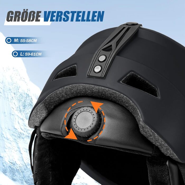 Шолом для гірськолижного спорту та сноуборду з маскою Skihel Kit, UV400, PC-маска, регульований, вентиляція, унісекс, білий (чорний, M)