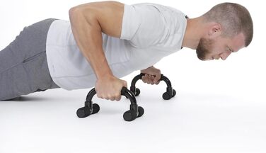 Набір для віджимань BODYMATE - 2 шт. - Нековзні ручки для віджимань, Push-Up Bars для силових та м'язових тренувань, чорний колір