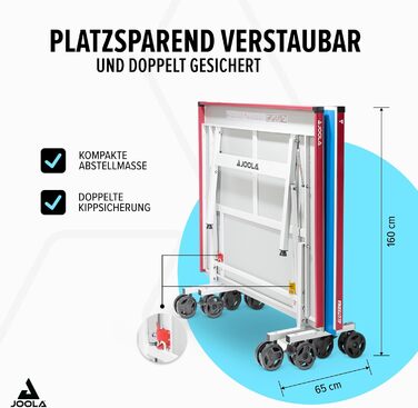 Стіл для пінг-понгу JOOLA ALUTERNA Single: професійний, вуличний, з алюмінієво-пластиковою поверхнею 6 мм та складаним підсвільником