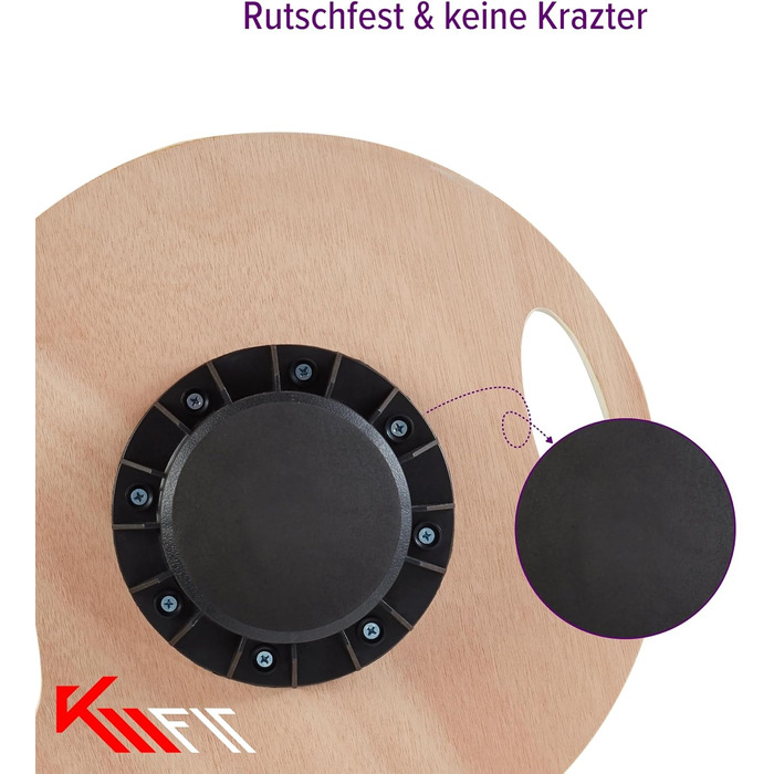 Дерев'яна баланс-борд KM-Fit для координації та рівноваги | Тренажер для рівноваги з ручками | Індоор-борд для фітнесу та реабілітації