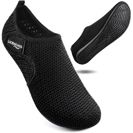 Водні черевики WateLves для плавання та відпочинку: басейн, пляж, дайвінг, серфінг. Чоловічі та жіночі, чорні, 42 EU