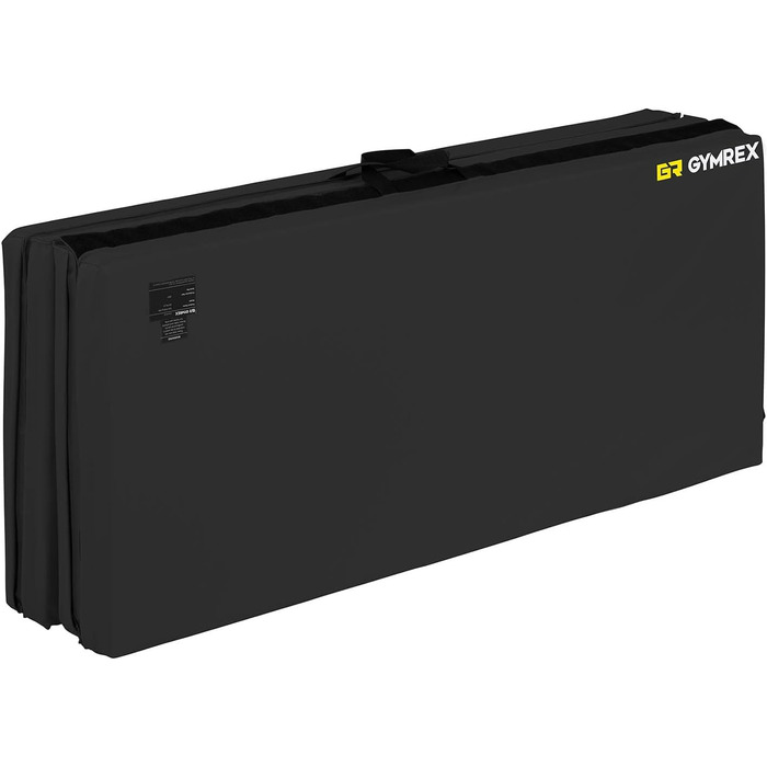 Складаний гімнастичний мат Gymrex GR-FM_19, 200x120x5 см, чорний, м'який мат для гімнастики та фітнесу