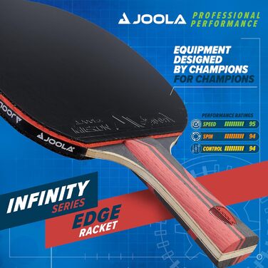 JOOLA Infinity Edge – Настільний теніс: ракетка для турнірів з карбоном Pro Technology – чорний гумовий матеріал з обох сторін – готова до змагань – для професійного тренування