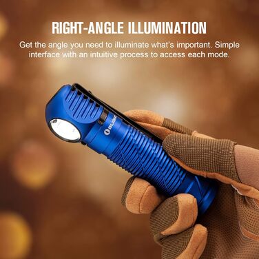 OLIGHT Perun 2: Налобний ліхтар 2500 люмен, 166 метрів освітлення, USB, 5 режимів, таймер, для бігу, риболовлі, кемпінгу (блакитний)