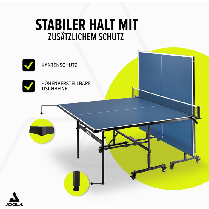 Стіл для пінг-понгу JOOLA Inside 13, розкладний, синій, 274 x 152,5 x 76 см, включає сітку